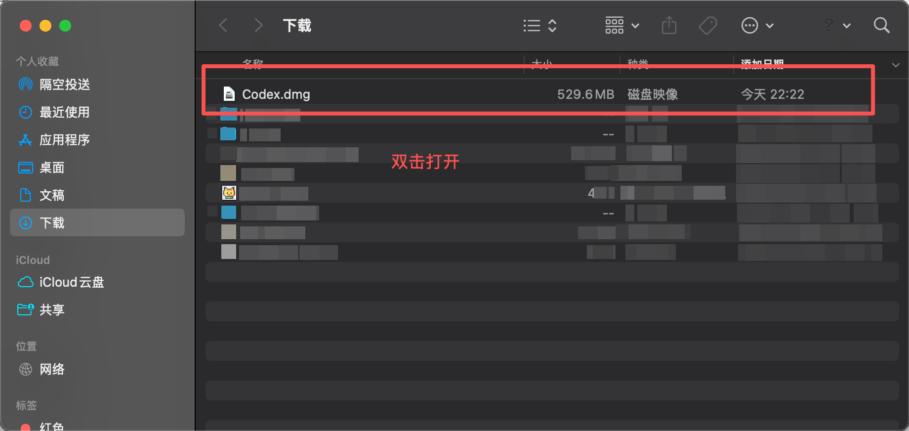 打开 Codex 安装包