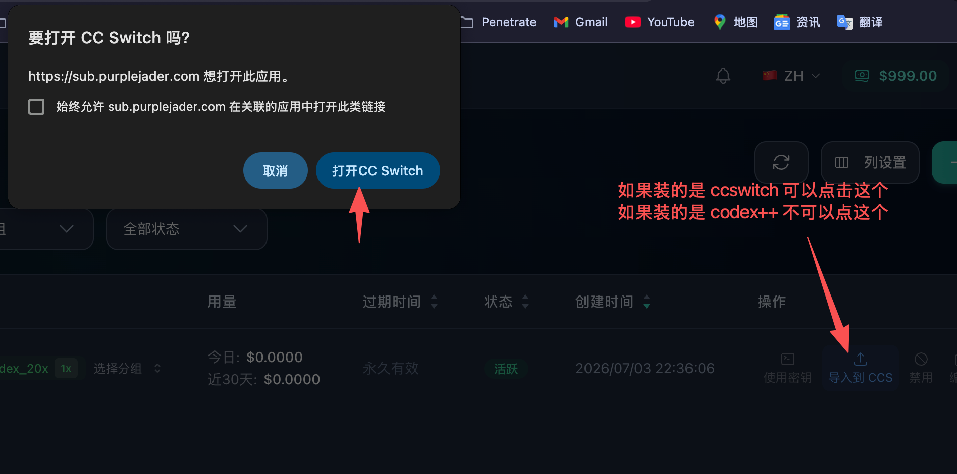 导入到 cc-switch